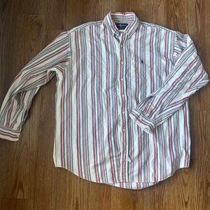 Polo Ralph Lauren Vintage Multicolor Striped 90s Custom Fit Button Down Shirt